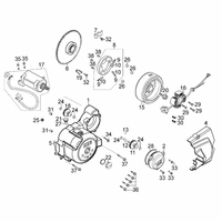 Lichtmaschine, Anlasser Gehäusedeckel links