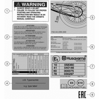 TECHNISCHE INFO AUFKLEBER